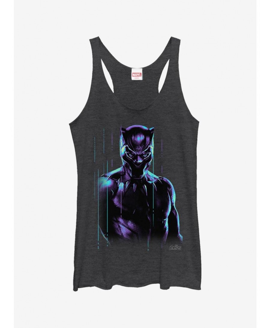 Hot Sale Marvel Black Panther Panther Retro Glow Girls Tank $9.32 Tanks