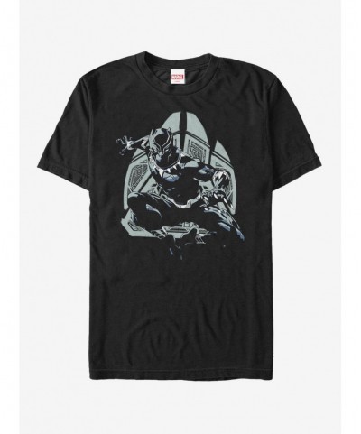 Pre-sale Discount Marvel Black Panther Decorative Pattern T-Shirt $8.84 T-Shirts