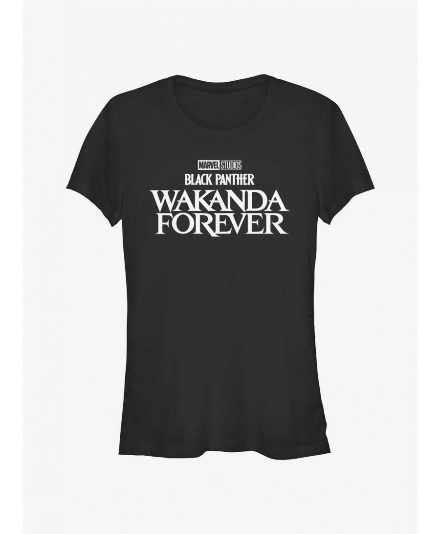 Best Deal Marvel Black Panther: Wakanda Forever Logo Girls T-Shirt $7.72 T-Shirts