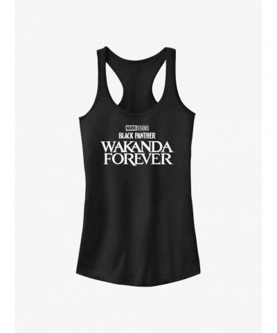 Value Item Marvel Black Panther: Wakanda Forever Logo Girls Tank $11.45 Tanks