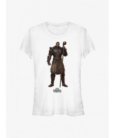 Sale Item Marvel Black Panther: Wakanda Forever M'Baku Action Pose Girls T-Shirt $11.70 T-Shirts