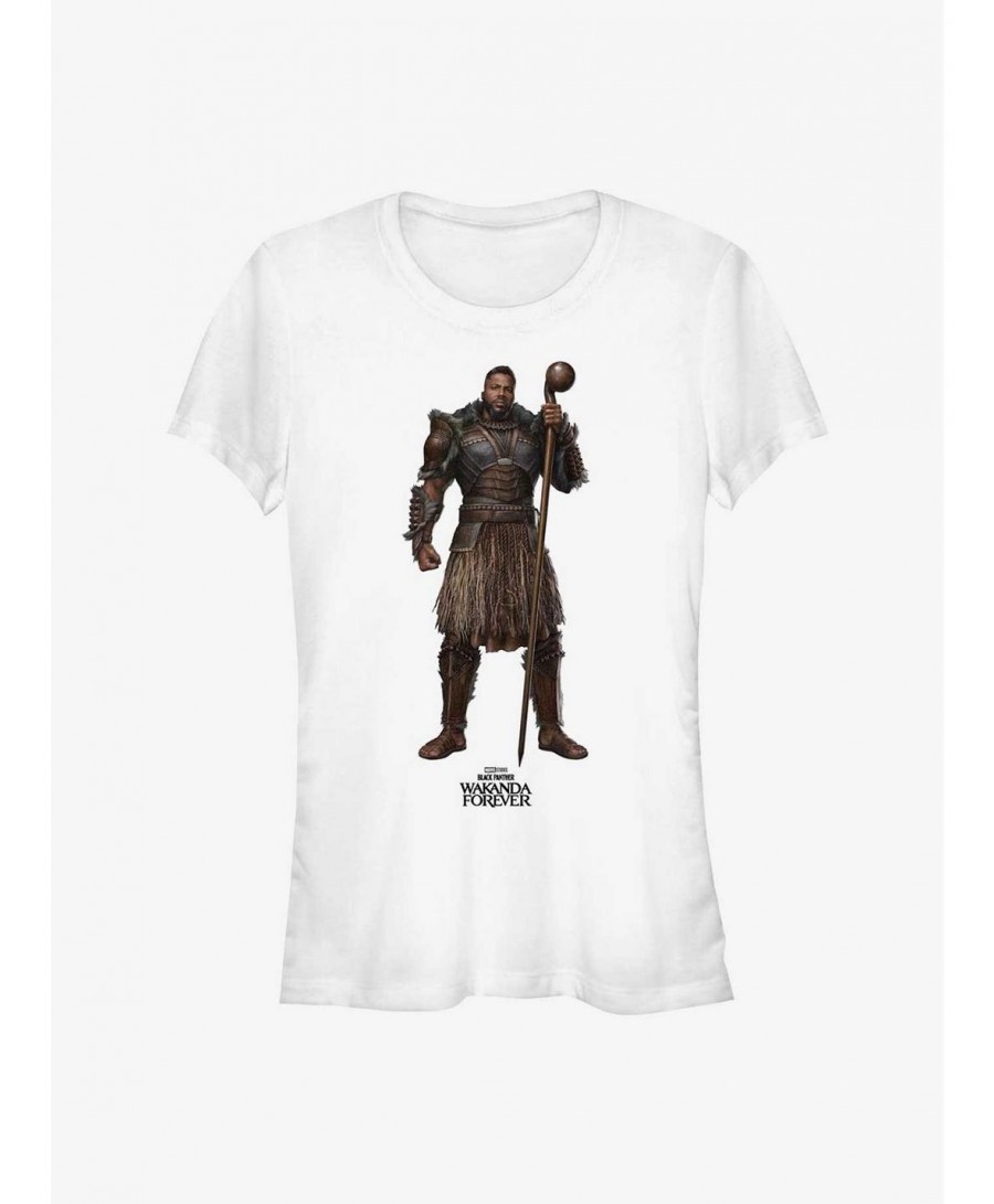 Sale Item Marvel Black Panther: Wakanda Forever M'Baku Action Pose Girls T-Shirt $11.70 T-Shirts