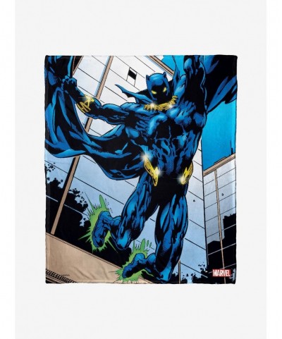 Absolute Discount Marvel Black Panther Jumping Off Throw Blanket $28.75 Blankets