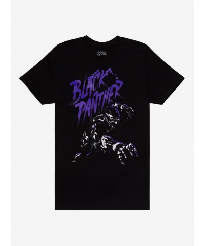 Big Sale Marvel Black Panther Purple Sketch Boyfriend Fit Girls T-Shirt $5.76 T-Shirts