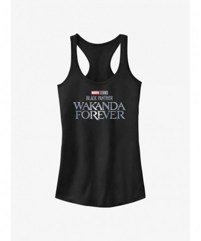 Unique Marvel Black Panther: Wakanda Forever Logo Girls Tank $9.46 Tanks