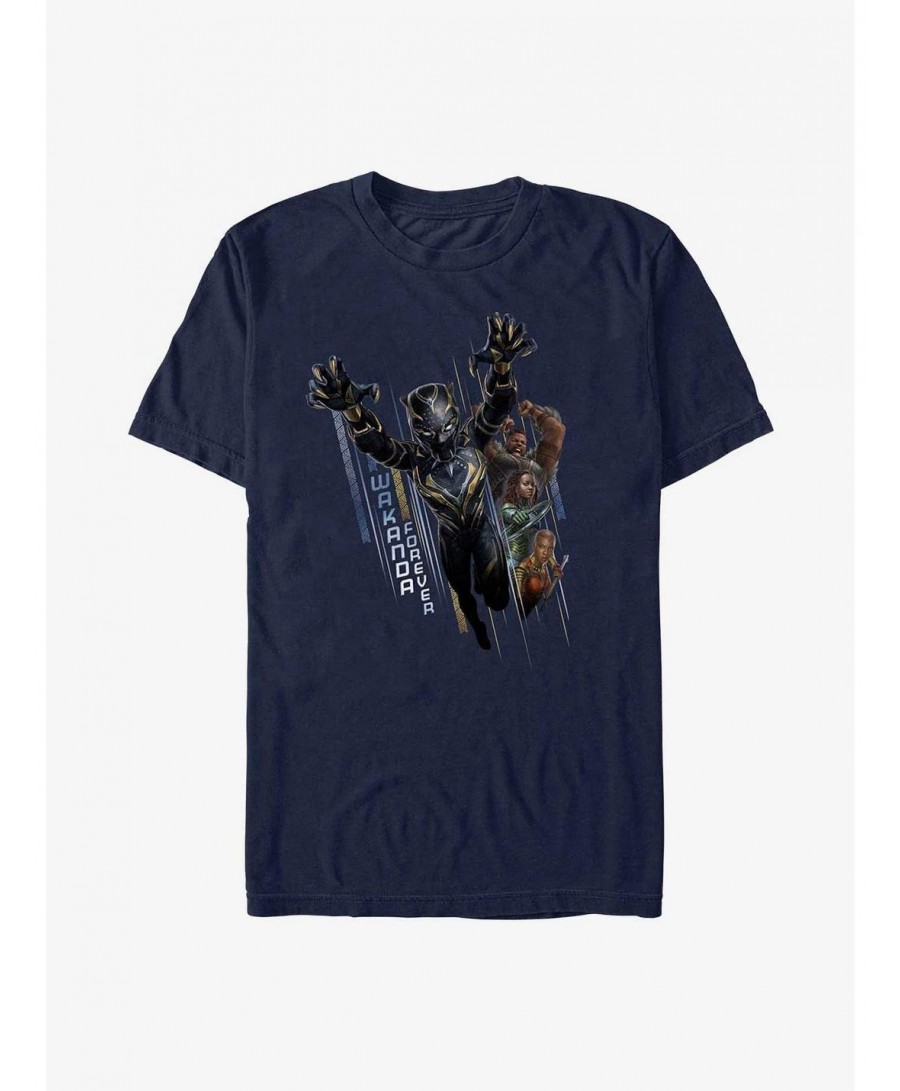 Hot Sale Marvel Black Panther: Wakanda Forever Warriors Take Action T-Shirt $8.84 T-Shirts