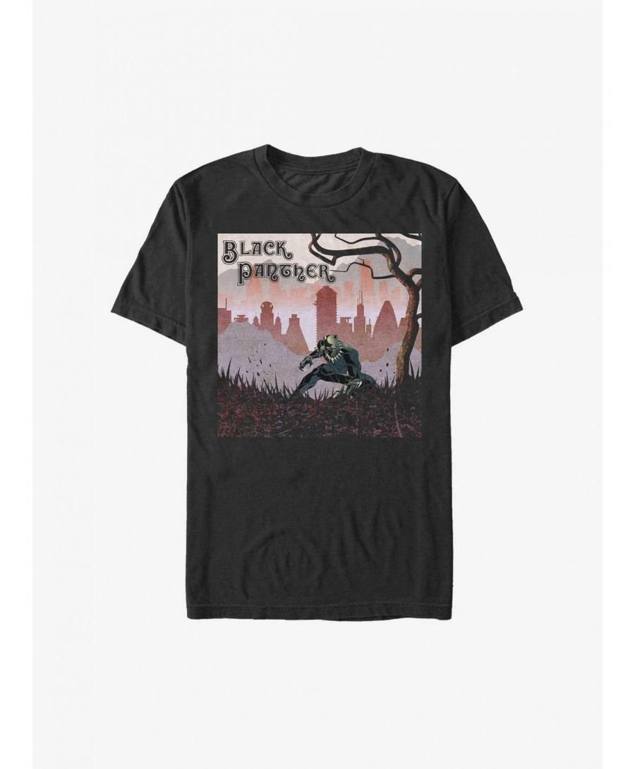 Value Item Marvel Black Panther In The Outskirts T-Shirt $8.37 T-Shirts