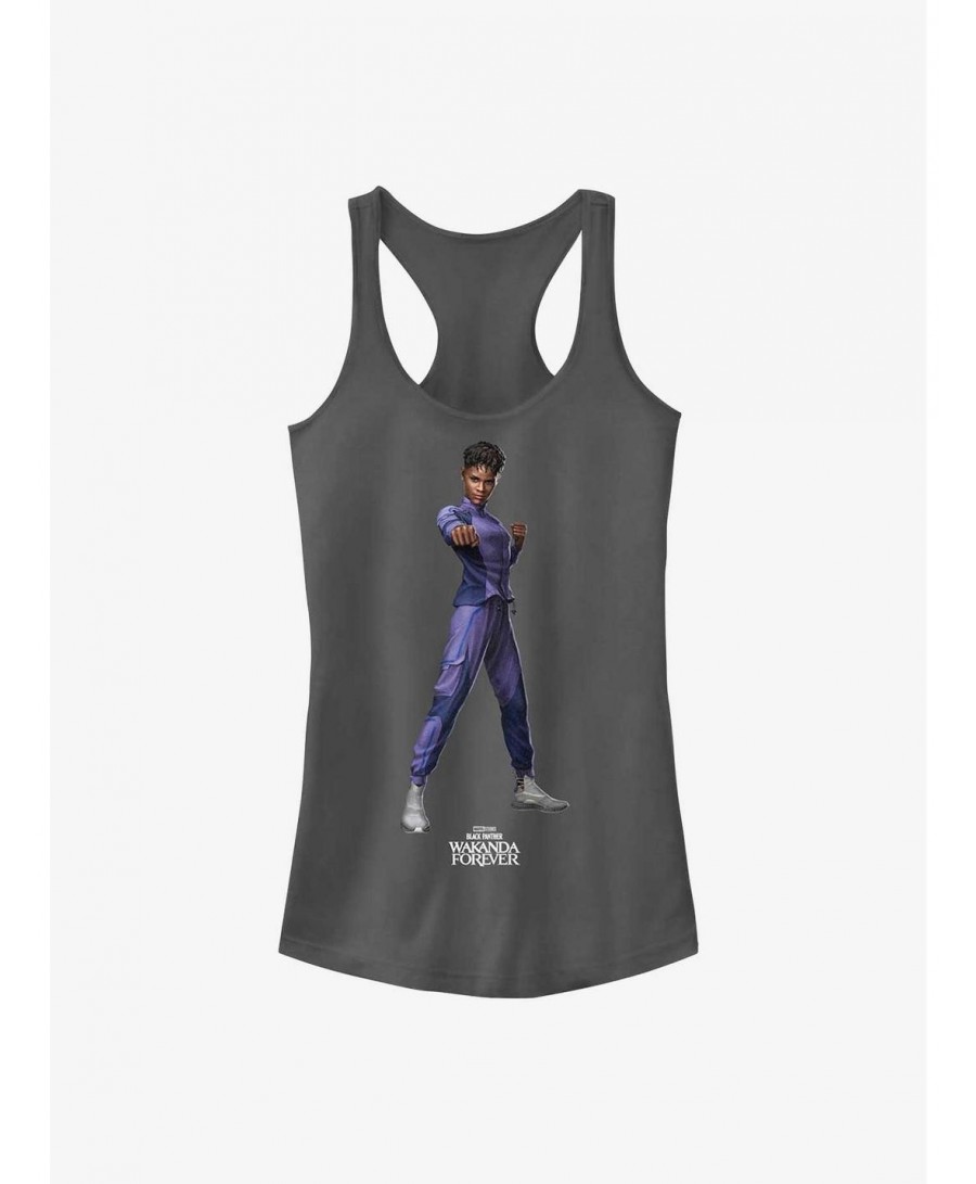 Hot Sale Marvel Black Panther: Wakanda Forever Shuri Action Pose Girls Tank $8.47 Tanks