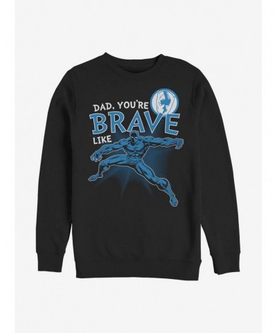 Low Price Marvel Black Panther Brave Like Dad Crew Sweatshirt $15.50 Sweatshirts