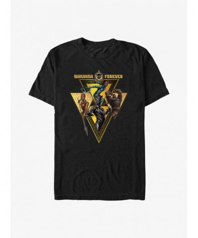 Best Deal Marvel Black Panther: Wakanda Forever Warrior Heroes Badge T-Shirt $7.89 T-Shirts