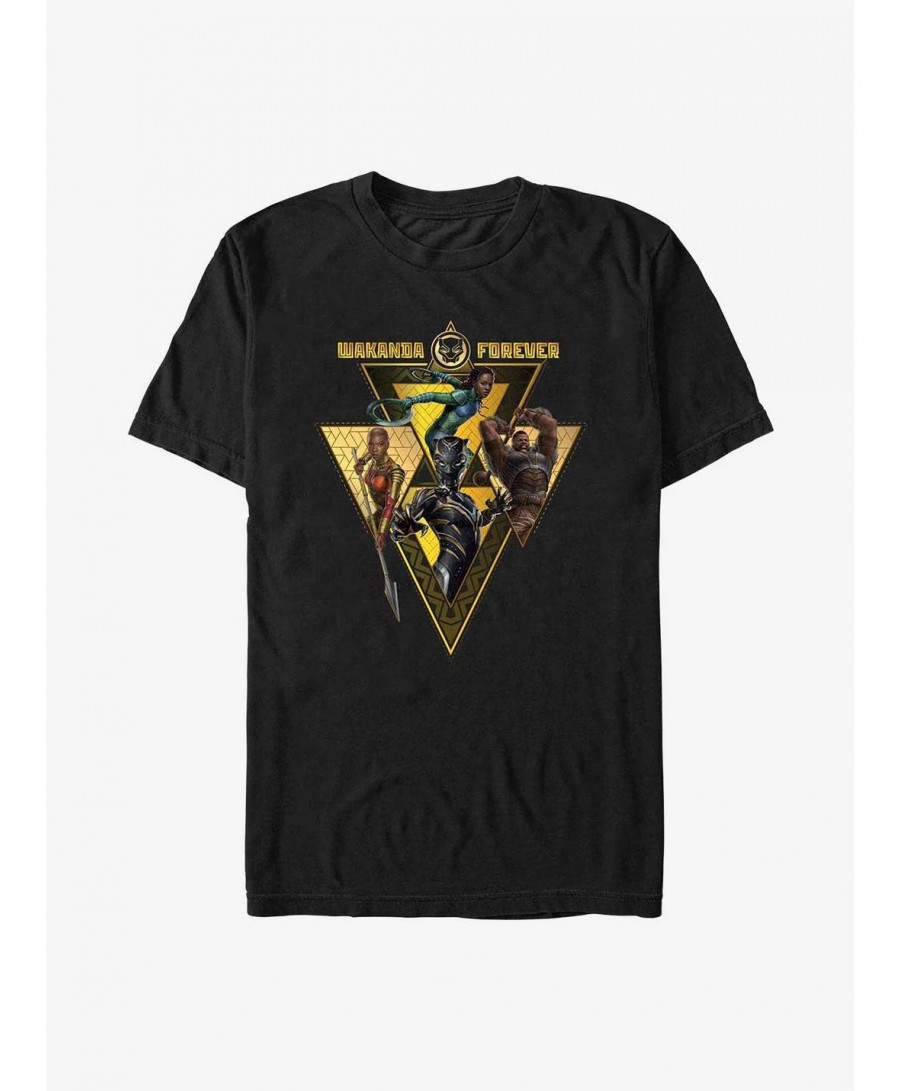 Best Deal Marvel Black Panther: Wakanda Forever Warrior Heroes Badge T-Shirt $7.89 T-Shirts