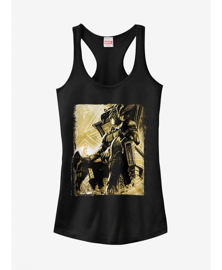 Big Sale Marvel Black Panther Throne Girls T-Shirt $12.45 T-Shirts