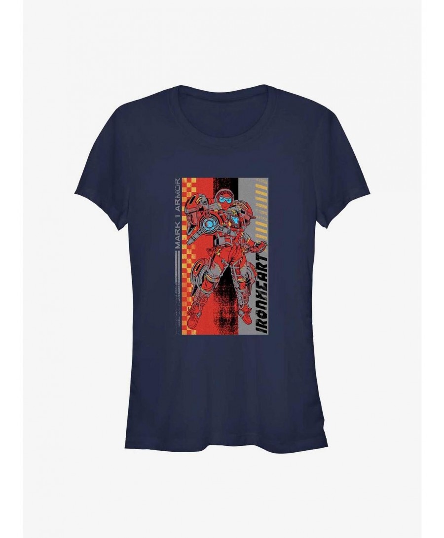 Seasonal Sale Marvel Black Panther: Wakanda Forever Ironheart Mark 1 Armor Girls T-Shirt $10.46 T-Shirts