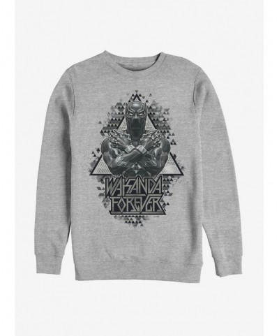 Premium Marvel Black Panther Panther Triangles Sweatshirt $14.39 Sweatshirts