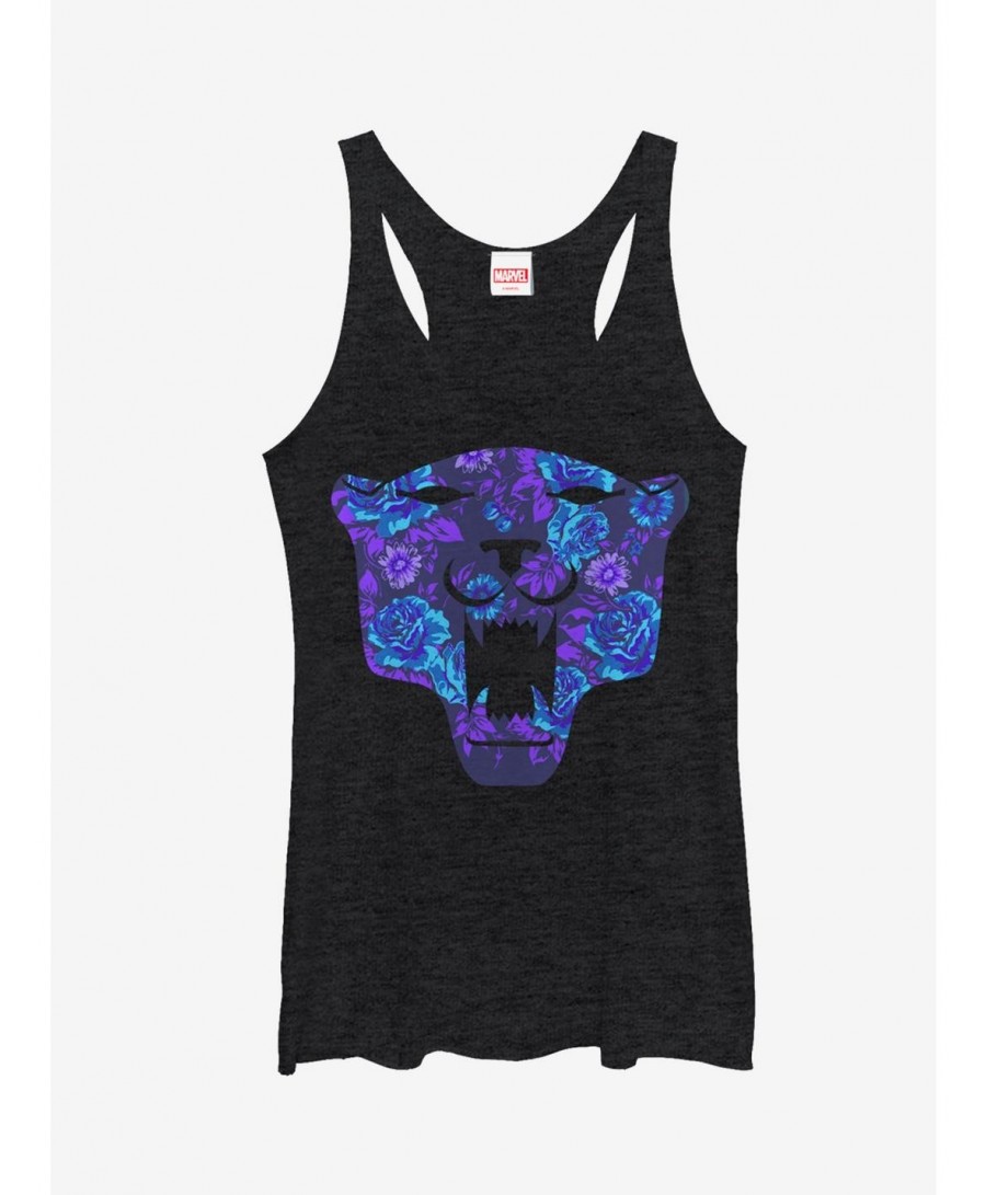 Cheap Sale Marvel Black Panther Floral Print Girls Tanks $12.95 Tanks