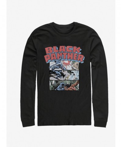 Best Deal Marvel Black Panther Black Panther Collage Long-Sleeve T-Shirt $12.50 T-Shirts