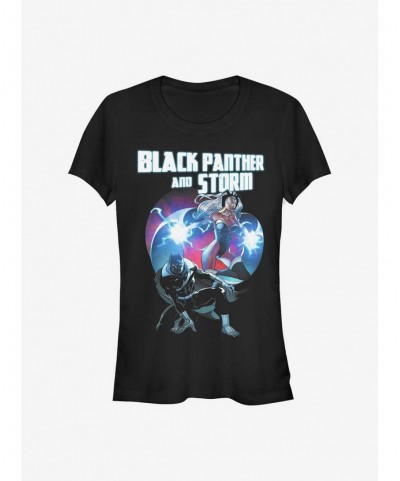 Festival Price Marvel Black Panther Hero Couple Heart Girls T-Shirt $10.21 T-Shirts