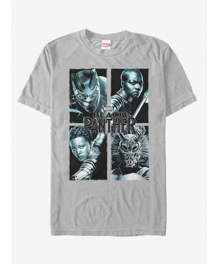 Hot Sale Marvel Black Panther 2018 Character Panel T-Shirt $10.76 T-Shirts