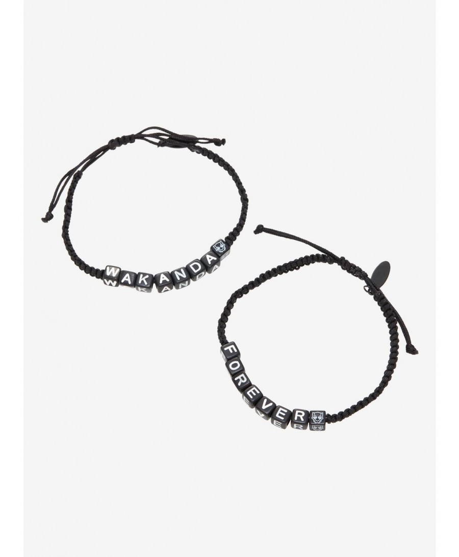 Absolute Discount Marvel Black Panther: Wakanda Forever Best Friend Cord Bracelet Set $3.00 Bracelet Set