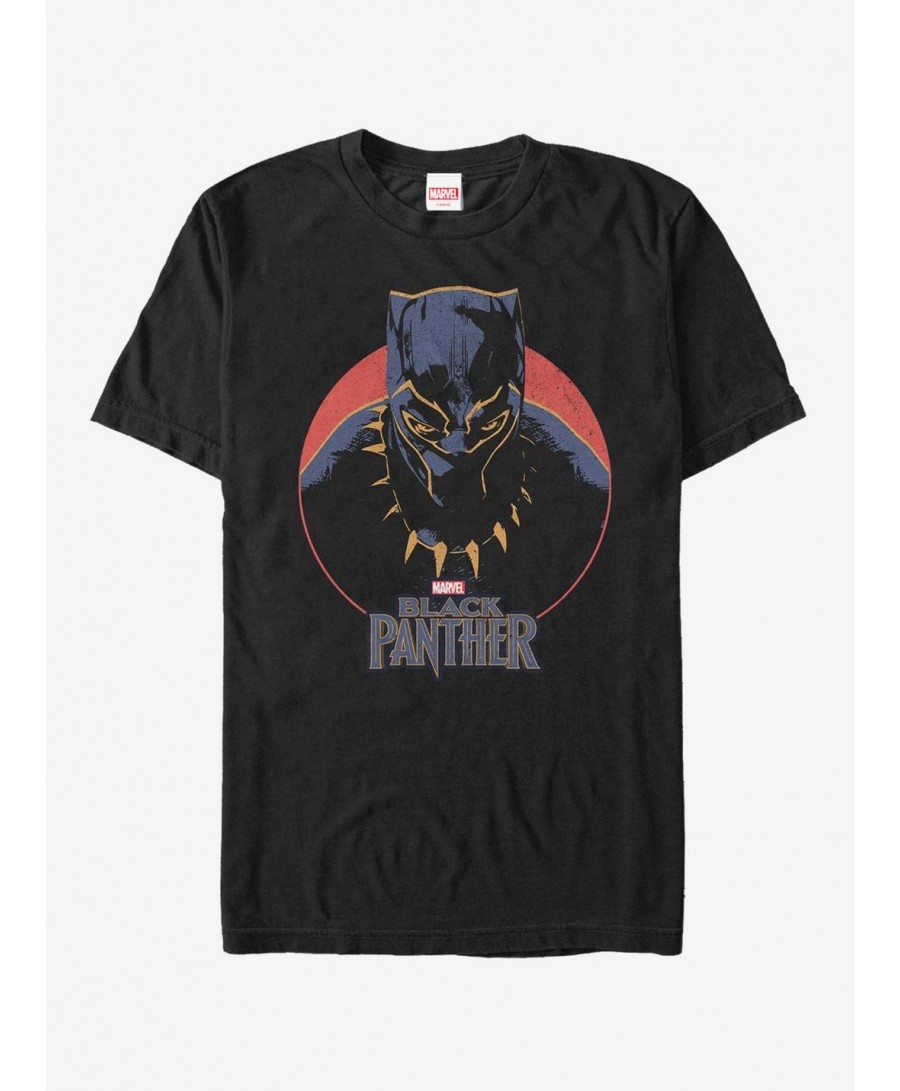 Absolute Discount Marvel Black Panther 2018 Retro Circle T-Shirt $8.84 T-Shirts
