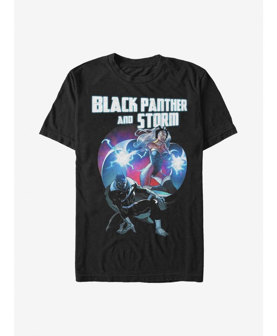 Bestselling Marvel Black Panther Hero Couple Heart T-Shirt $7.65 T-Shirts