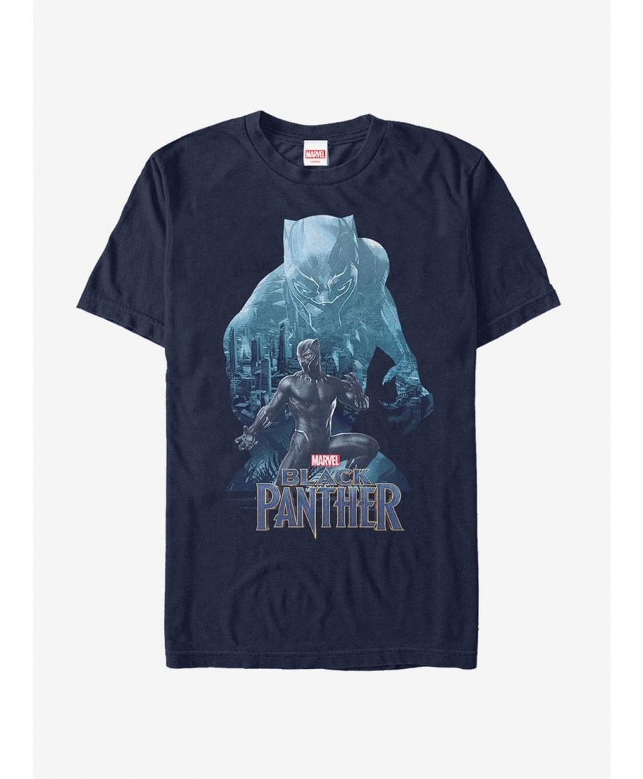 High Quality Marvel Black Panther 2018 Wakanda Silhouette T-Shirt $8.84 T-Shirts