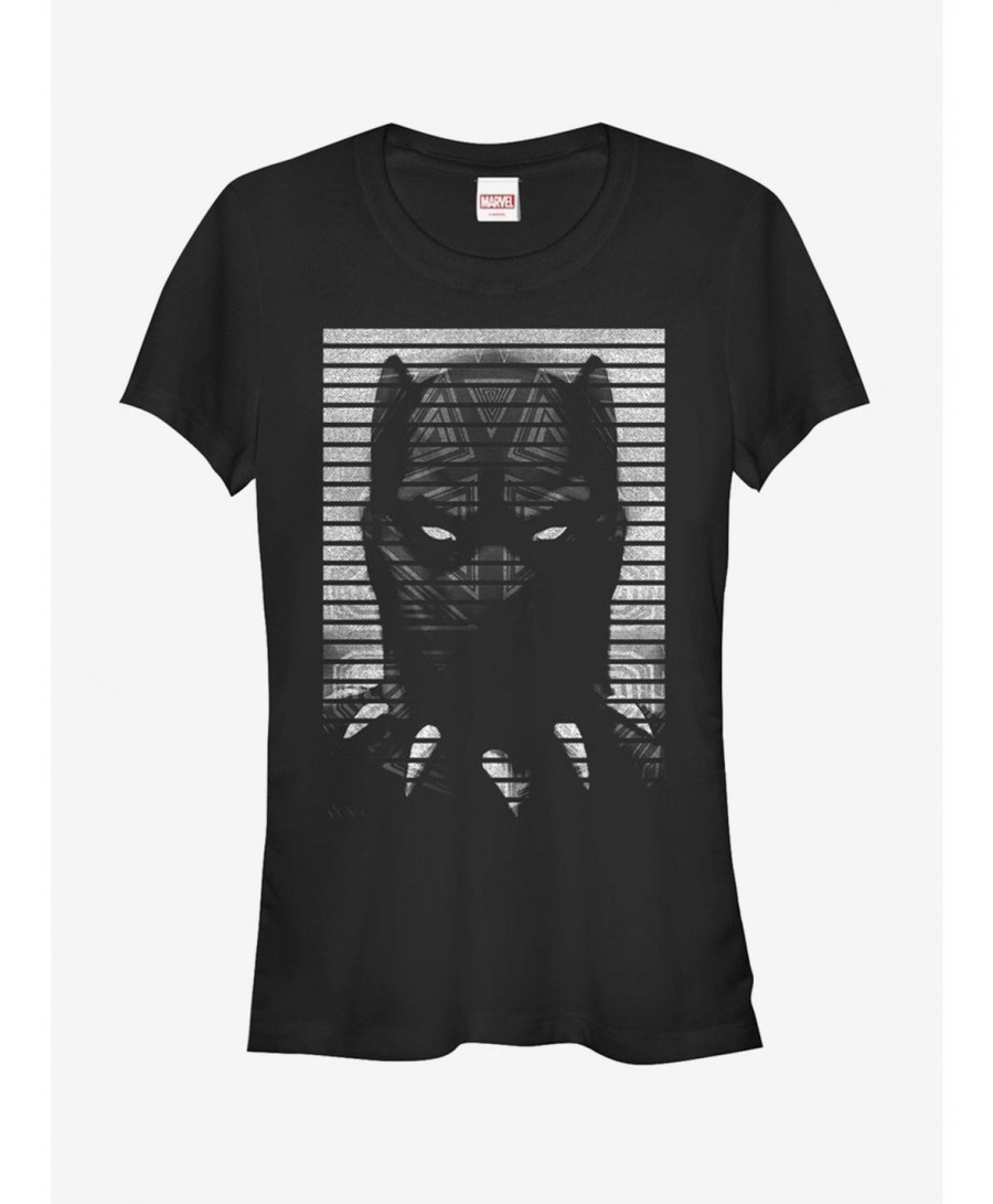 Best Deal Marvel Black Panther Striped Profile Girls T-Shirt $10.96 T-Shirts