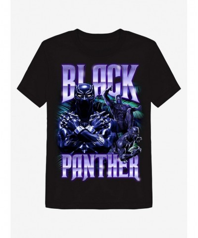 Pre-sale Marvel Black Panther Collage Boyfriend Fit Girls T-Shirt $5.28 T-Shirts