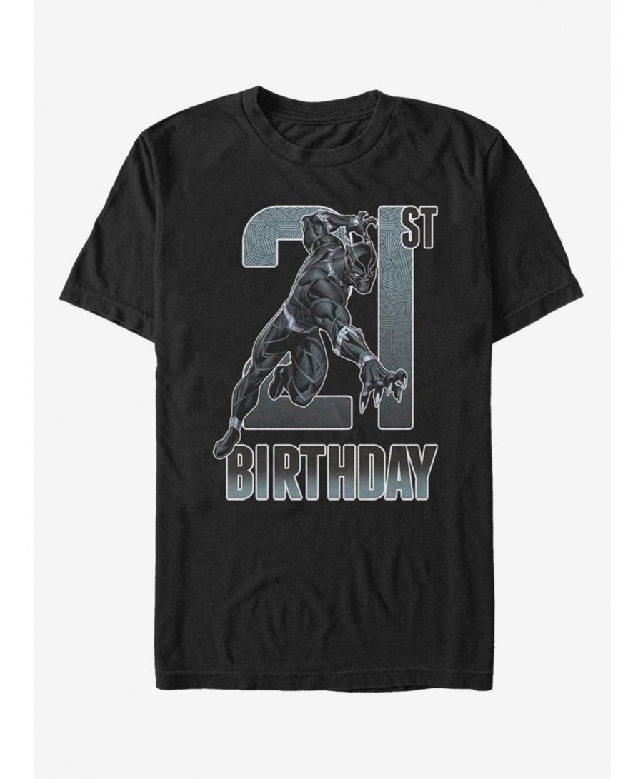 Crazy Deals Marvel Black Panther 21st Birthday T-Shirt $8.84 T-Shirts
