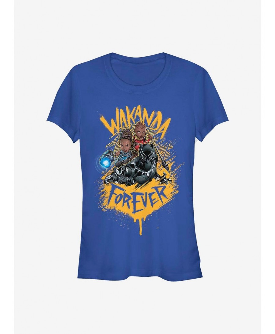 Low Price Marvel Black Panther Panther Trinity Girls T-Shirt $12.45 T-Shirts