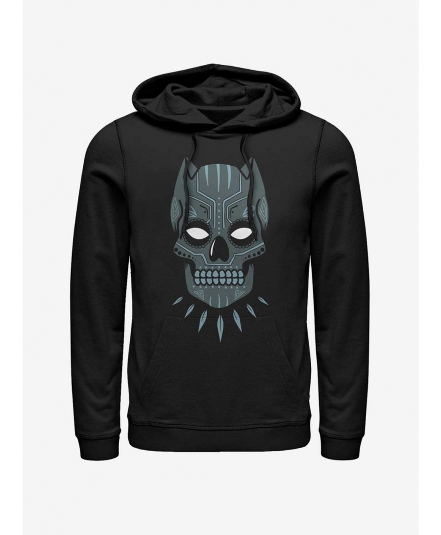 Hot Sale Marvel Black Panther Sugar Skull Hoodie $19.31 Hoodies