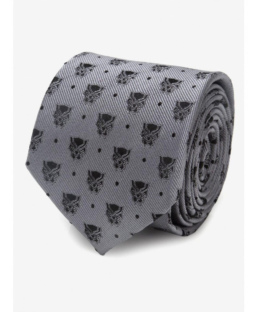 Pre-sale Discount Marvel Black Panther Gray Dot Tie $26.84 Ties