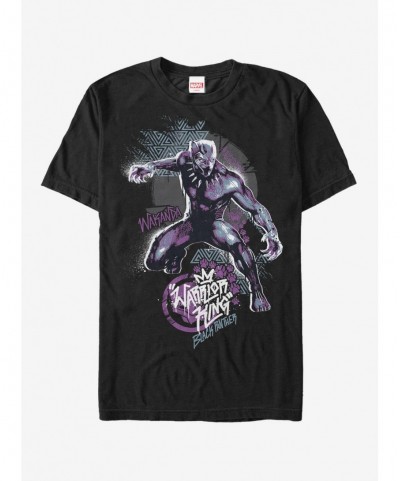 High Quality Marvel Black Panther 2018 Paw Prints T-Shirt $8.84 T-Shirts