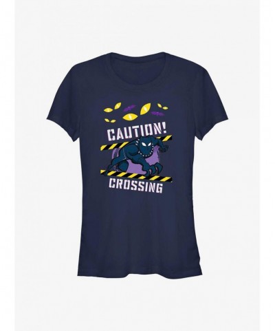 Premium Marvel Black Panther Caution Crossing Girls T-Shirt $10.21 T-Shirts