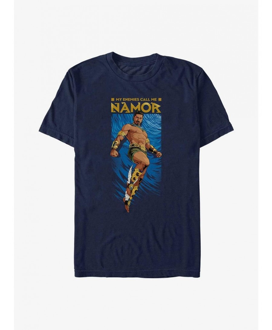 Cheap Sale Marvel Black Panther: Wakanda Forever Enemies Call Me Namor Extra Soft T-Shirt $14.95 T-Shirts