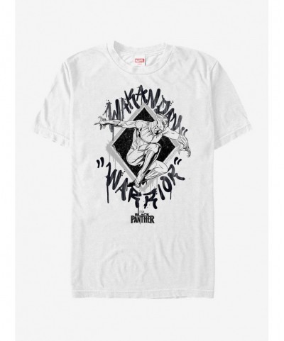 Discount Sale Marvel Black Panther 2018 Wakandan Warrior T-Shirt $8.60 T-Shirts