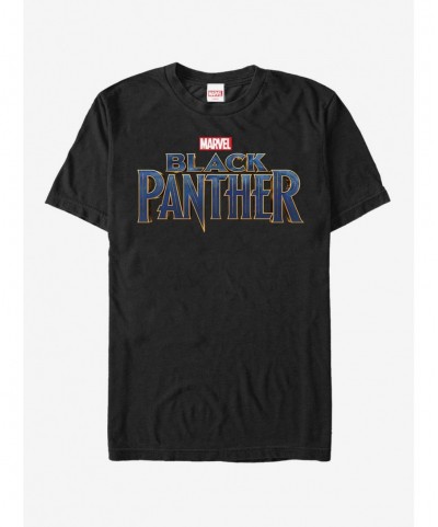 New Arrival Marvel Black Panther 2018 Text Logo T-Shirt $7.17 T-Shirts