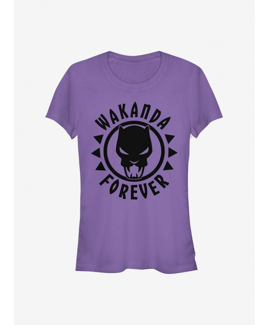 Low Price Marvel Black Panther Panther Logo Girls T-Shirt $8.22 T-Shirts