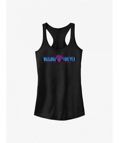 Discount Sale Marvel Black Panther: Wakanda Forever Roaring Panther Logo Girls Tank $11.95 Tanks