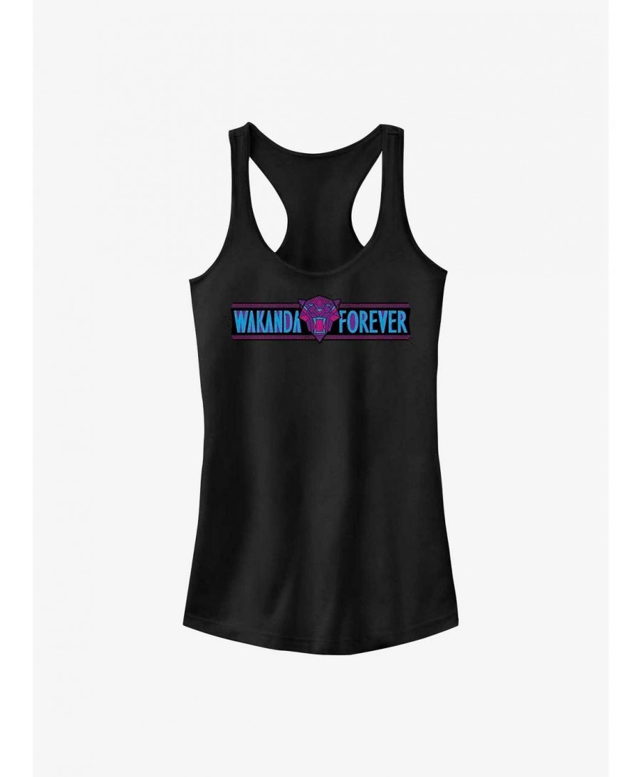 Discount Sale Marvel Black Panther: Wakanda Forever Roaring Panther Logo Girls Tank $11.95 Tanks