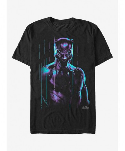 Sale Item Marvel Black Panther Panther Retro Glow T-Shirt $7.41 T-Shirts